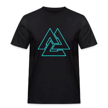 Odins Valknut - Men's Workwear T-Shirt - black - Front - AI Model Male 178 light (178cm)