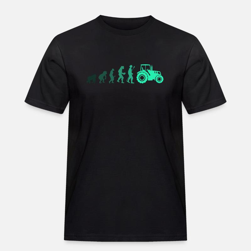 Evolution des Traktors - Männer Workwear T-Shirt - Schwarz
