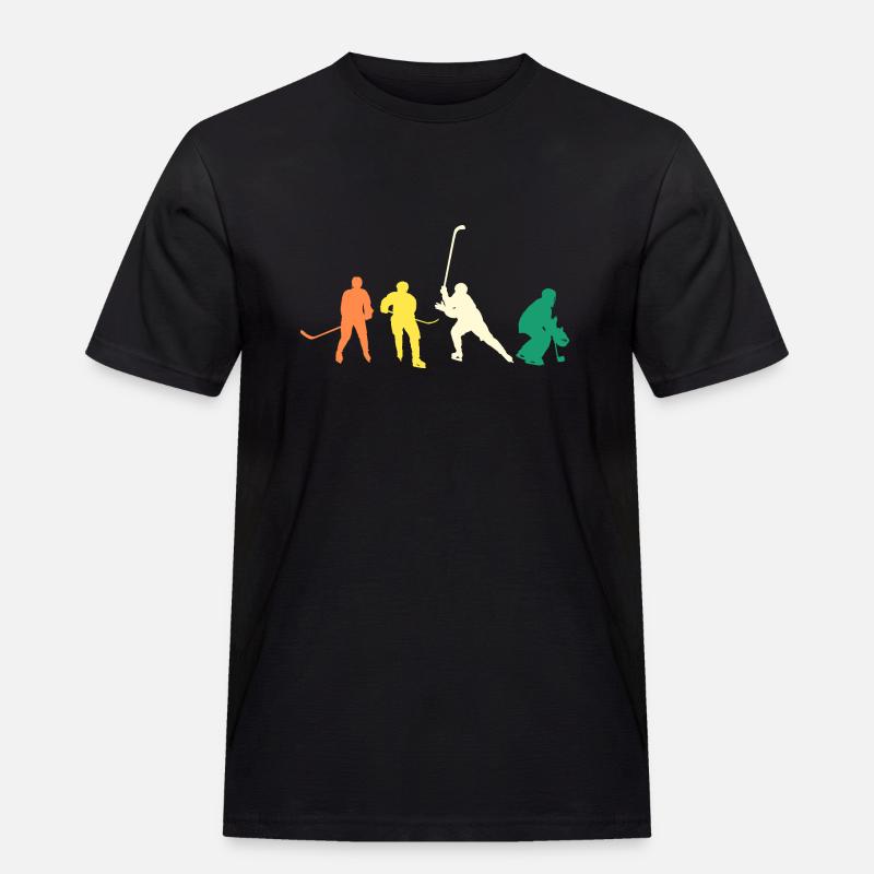 Eishockeyspieler Evolution Eishockey - Männer Workwear T-Shirt - Schwarz