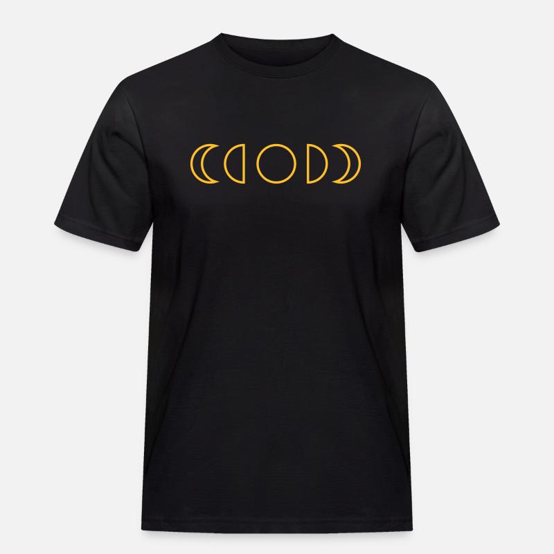 Mond - Männer Workwear T-Shirt - Schwarz
