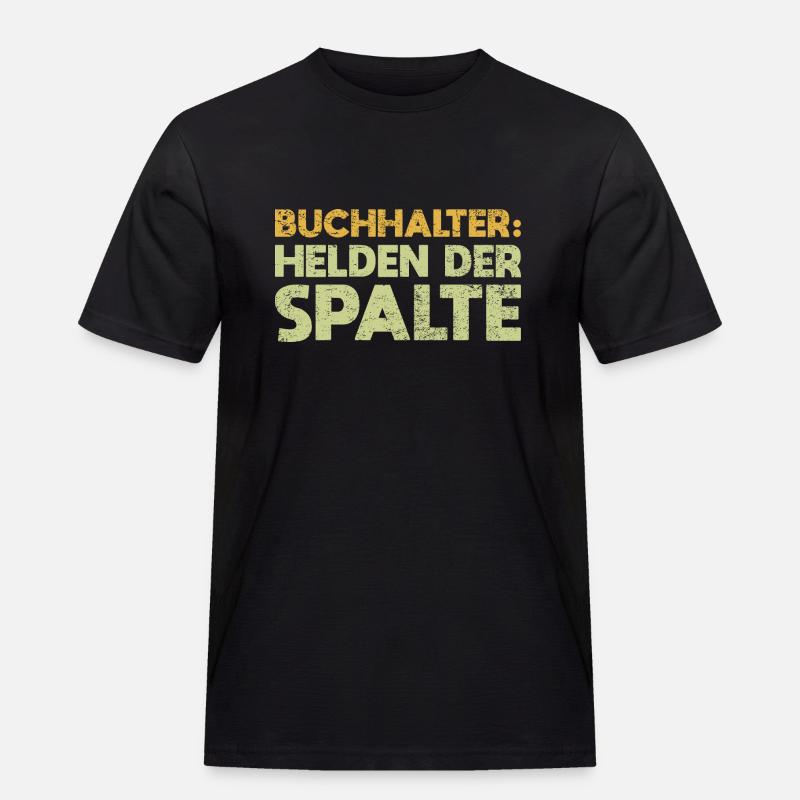 Buchhalter: Helden Der Spalte - Männer Workwear T-Shirt - Schwarz