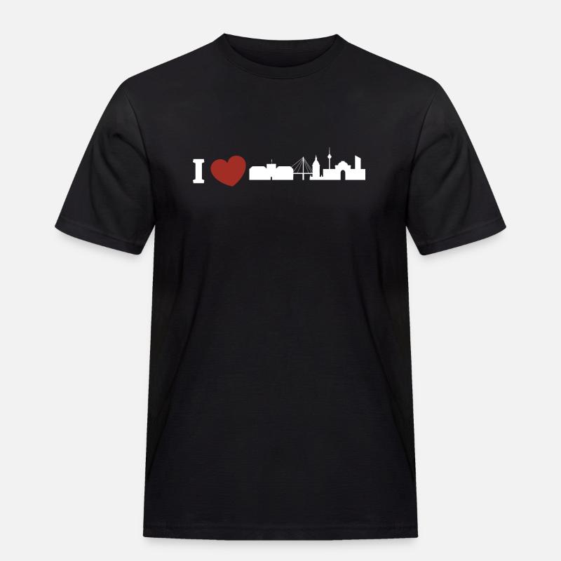 Mannheim Monnem Mannheimat - Männer Workwear T-Shirt - Schwarz