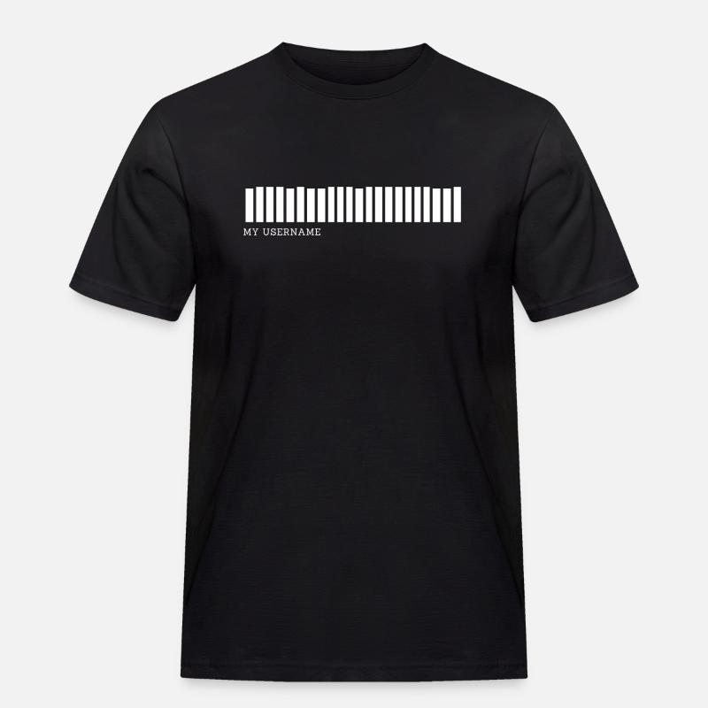 Username (Barcode) - Männer Workwear T-Shirt - Schwarz