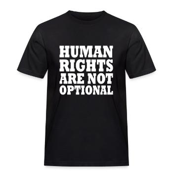 human rights are not optional - T-shirt Workwear homme - noir - Devant - AI Model Male 178 light (178cm)