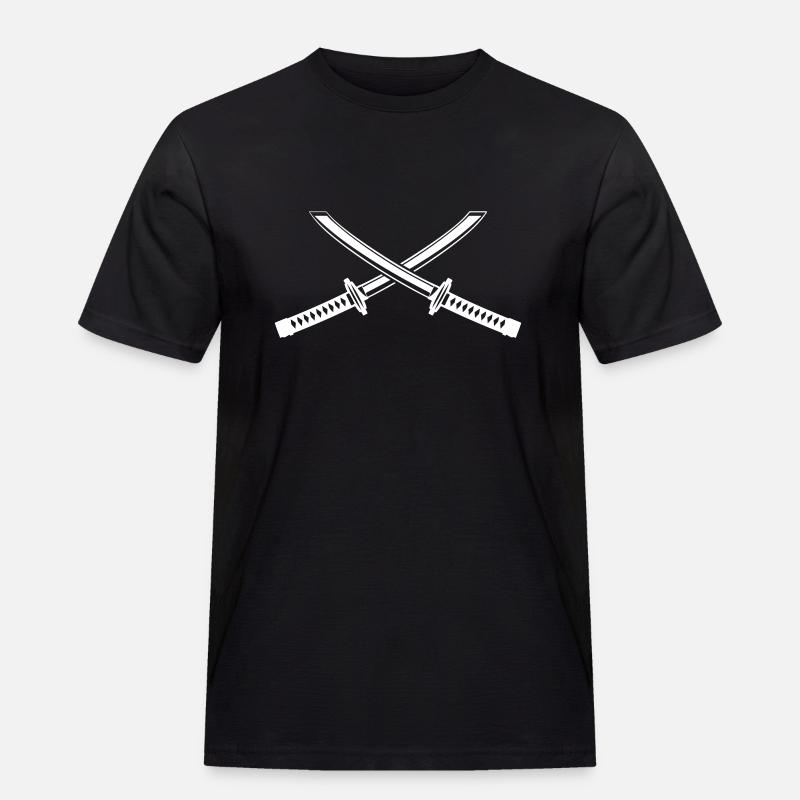 Samurai Schwert Icon - Männer Workwear T-Shirt - Schwarz