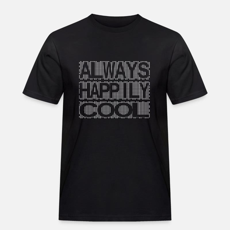 always happily cool - Männer Workwear T-Shirt - Schwarz