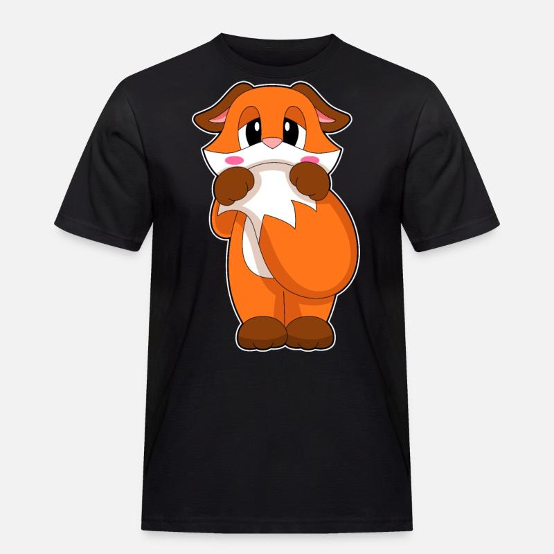 Fuchs Schüchtern - Männer Workwear T-Shirt - Schwarz