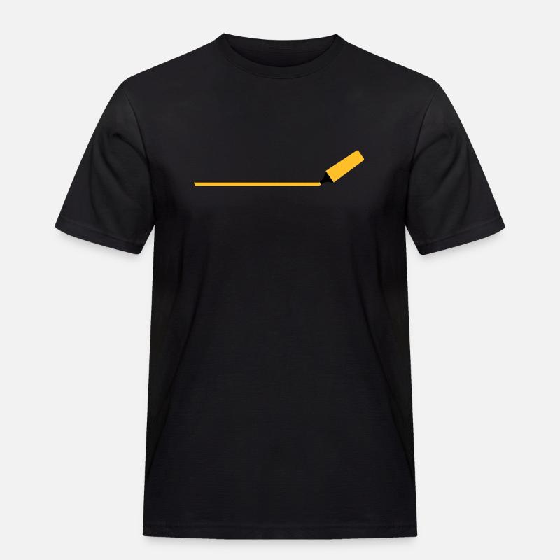 Textmarker mit Linie - Männer Workwear T-Shirt - Schwarz