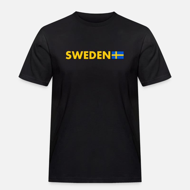 Schweden - Männer Workwear T-Shirt - Schwarz