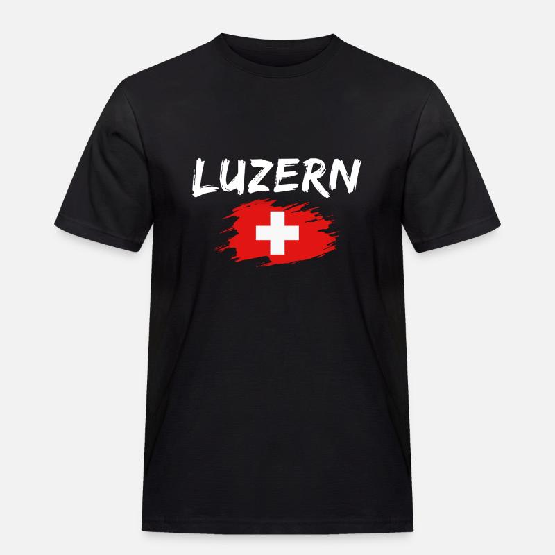 Lucerne Suisse Drapeau - T-shirt Workwear homme - noir