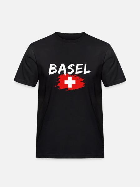 Basel Switzerland Flag - Men's Workwear T-Shirt - black
