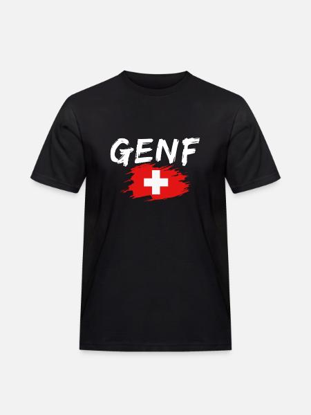 Geneva Flag Switzerland - Men's Workwear T-Shirt - black