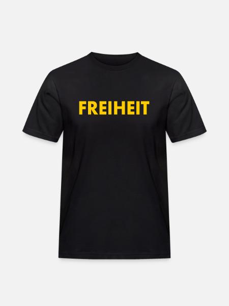 freiheit - Männer Workwear T-Shirt - Schwarz