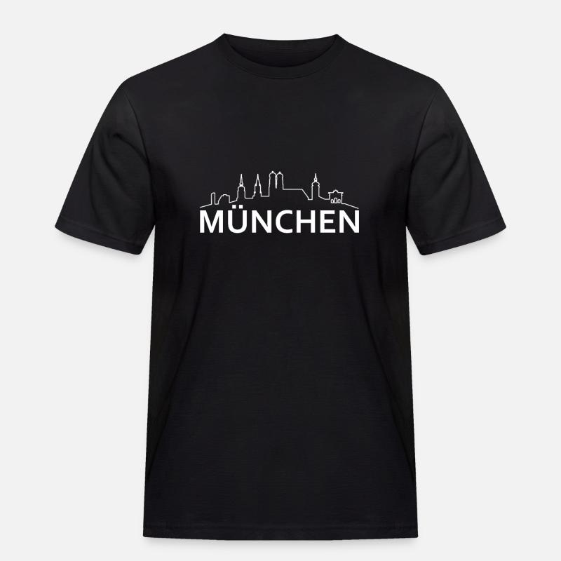 München Design mit Skyline - Männer Workwear T-Shirt - Schwarz