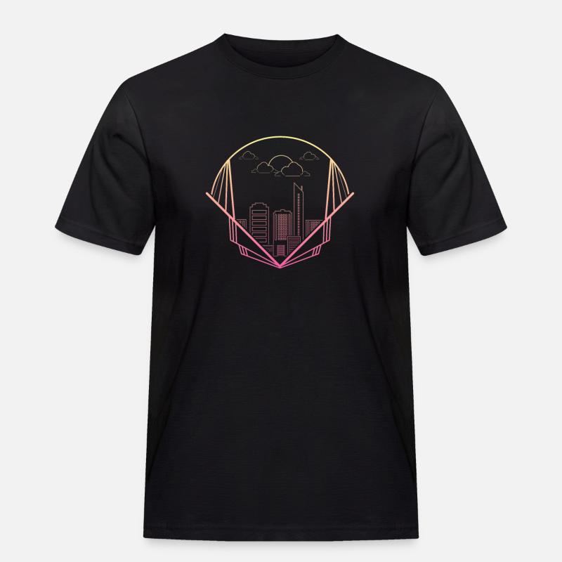 skyline - Männer Workwear T-Shirt - Schwarz