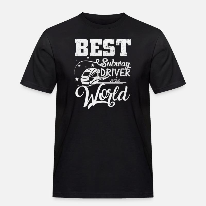 U-Bahnfahrer - Männer Workwear T-Shirt - Schwarz