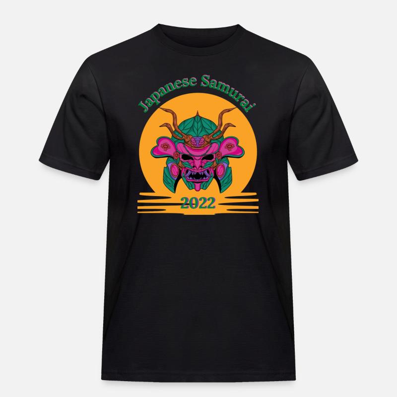 Japanese Samurai_2022 - Männer Workwear T-Shirt - Schwarz