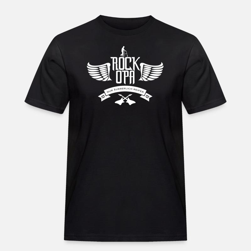 Rock Opa - Männer Workwear T-Shirt - Schwarz