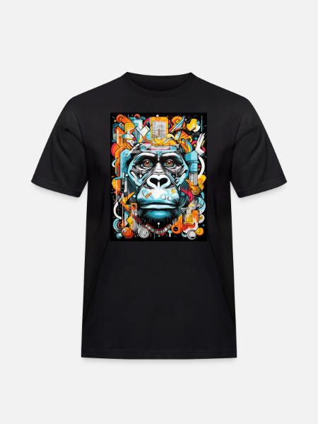 [MB] Na du Affe - Männer Workwear T-Shirt - Schwarz