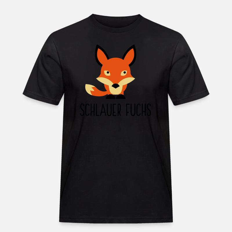 Ich bin ein schlauer Fuchs - Männer Workwear T-Shirt - Schwarz