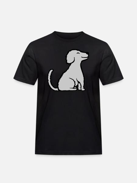 Happy seated good dog - Men's Workwear T-Shirt - black