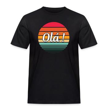 Hello! - Men's Workwear T-Shirt - black - Front - AI Model Male 178 light (178cm)