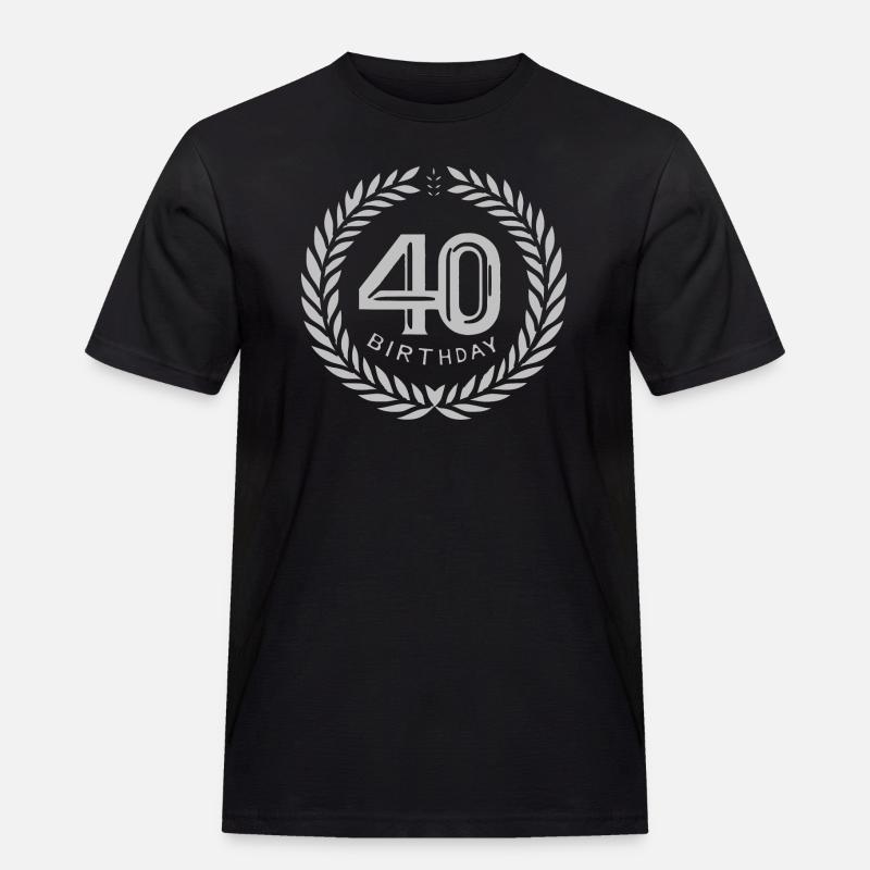 Vierzig 40 - Männer Workwear T-Shirt - Schwarz