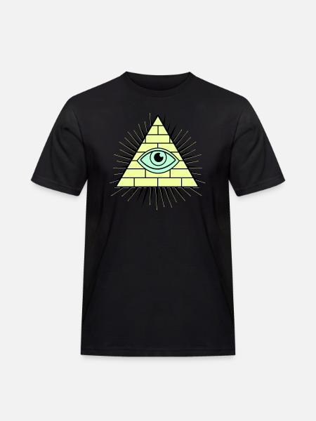 Illuminati Pyramide - Männer Workwear T-Shirt - Schwarz