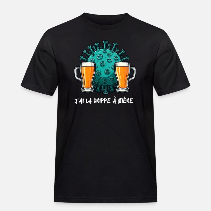 Ich habe eine Biergrippe - Männer Workwear T-Shirt - Schwarz