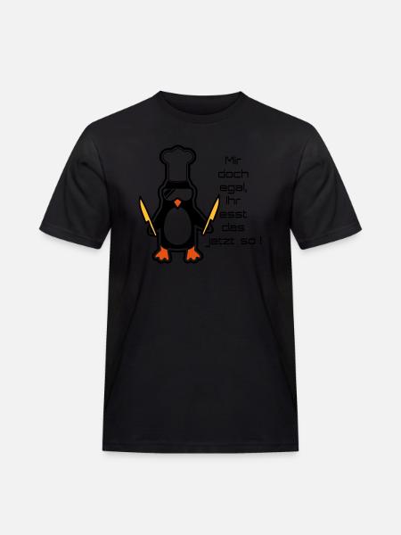 mir doch egal - Men's Workwear T-Shirt - black