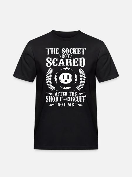 Funny electrician saying - Men's Workwear T-Shirt - black
