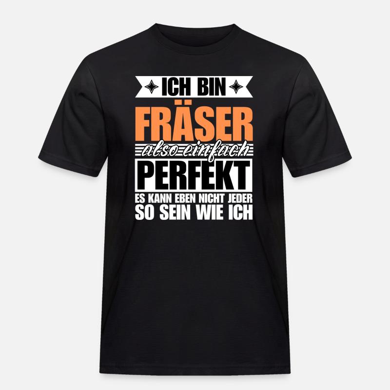 Perfekter Fräser - Männer Workwear T-Shirt - Schwarz