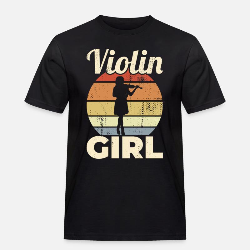 Geigerin Mädchen - Männer Workwear T-Shirt - Schwarz