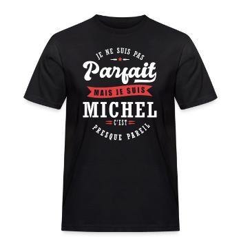 Michel Parfait Cadeau prenom michel - T-shirt Workwear homme - noir - Devant - AI Model Male 178 light (178cm)
