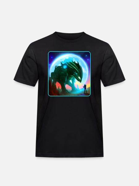Astronaut and Alien Machine - Men's Workwear T-Shirt - black