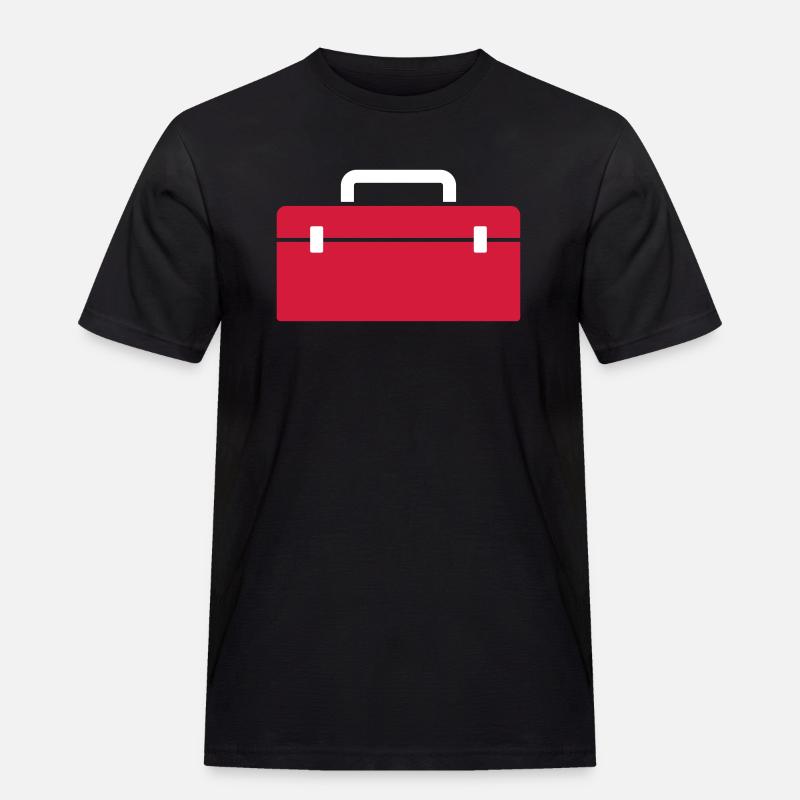 Werkzeugkiste oder Angelkoffer - Geschenk - Männer Workwear T-Shirt - Schwarz