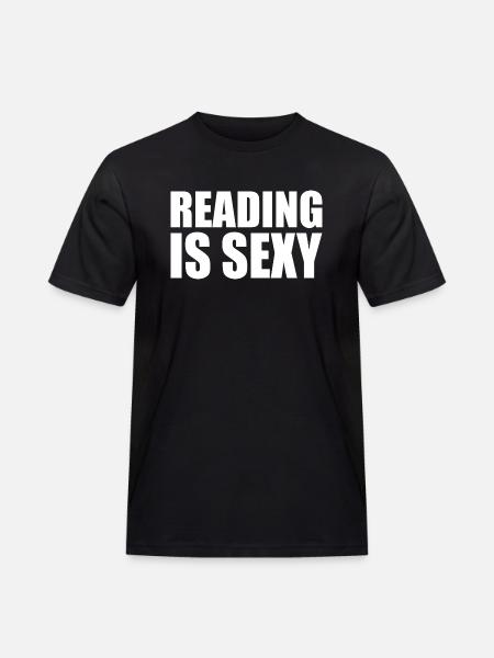 Reading is sexy - Männer Workwear T-Shirt - Schwarz