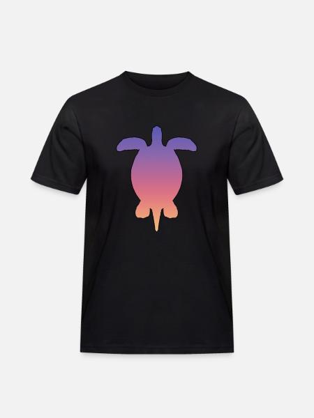 Turtle - Männer Workwear T-Shirt - Schwarz