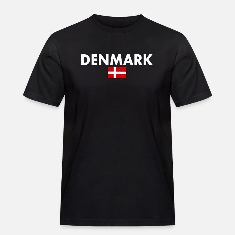 Dänemark - Männer Workwear T-Shirt - Schwarz