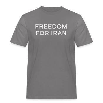 Freedom for Iran - Men's Workwear T-Shirt - grey - Front - AI Model Male 185 dark (185cm)