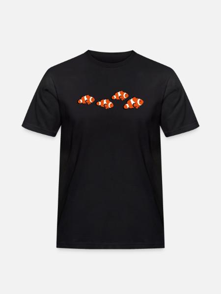 Clownfisch Schwarm - Männer Workwear T-Shirt - Schwarz