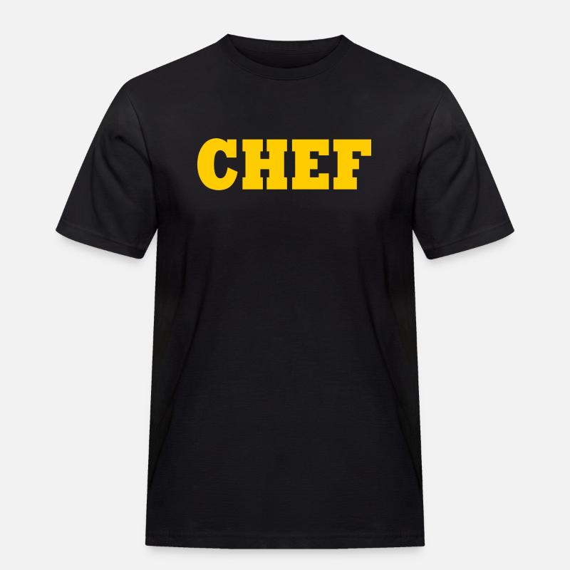 Chef - Männer Workwear T-Shirt - Schwarz