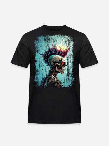 Punk Zombie Skull - Men's Workwear T-Shirt - black