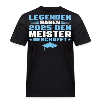 Meisterprüfung Abschluss Meister 2025 - Männer Workwear T-Shirt - Schwarz - Vorne - AI Model Male 178 light (178cm)