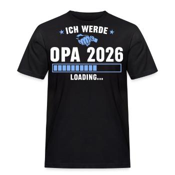 Opa 2026 Werdender Großvater - Männer Workwear T-Shirt - Schwarz - Vorne - AI Model Male 178 light (178cm)