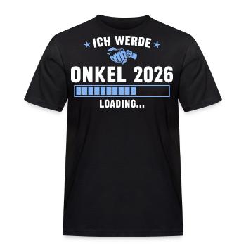 Onkel 2026 Schwangerschaft verkünden - Männer Workwear T-Shirt - Schwarz - Vorne - AI Model Male 178 light (178cm)