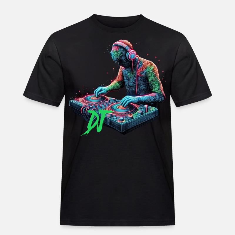 DJ - Männer Workwear T-Shirt - Schwarz