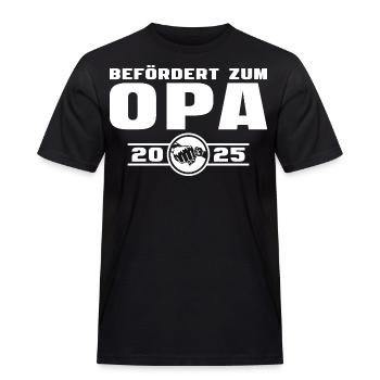 Befördert zum Opa 2025 Babyparty - Männer Workwear T-Shirt - Schwarz - Vorne - AI Model Male 178 light (178cm)