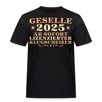 Geselle 2025 Abschluss Gesellenprüfung - Männer Workwear T-Shirt - Schwarz - Vorne - AI Model Male 178 light (178cm)