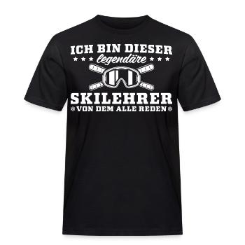 Wintersport Skifahrer Legendärer Skilehrer - Männer Workwear T-Shirt - Schwarz - Vorne - AI Model Male 178 light (178cm)